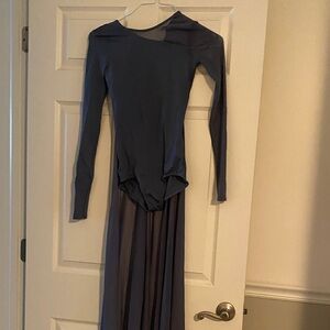 Elegant Blue Long-Sleeve lyrical costume
